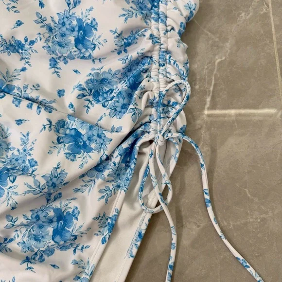 Women’s Wild Fable Extra High Leg Cheeky Adjustable Floral One Piece Swimsuit M - Picture 14 of 16